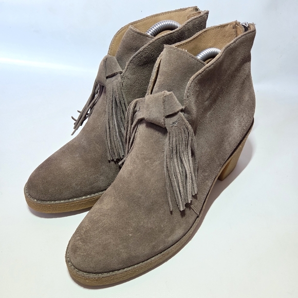 UGG Women's Corin Suede Heeled Moto Biker Casual Ankle Boots Mouse Size US 9 - Picture 4 of 13